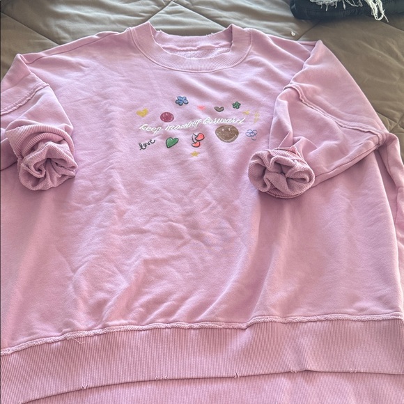 aerie Tops - Aerie Pink Graphic Sweatshirt